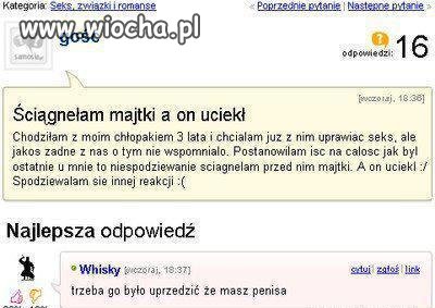 Ściągnelam majtki a on uciekł