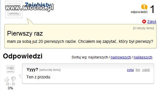 20 pierwszych razów- który był pierwszy?