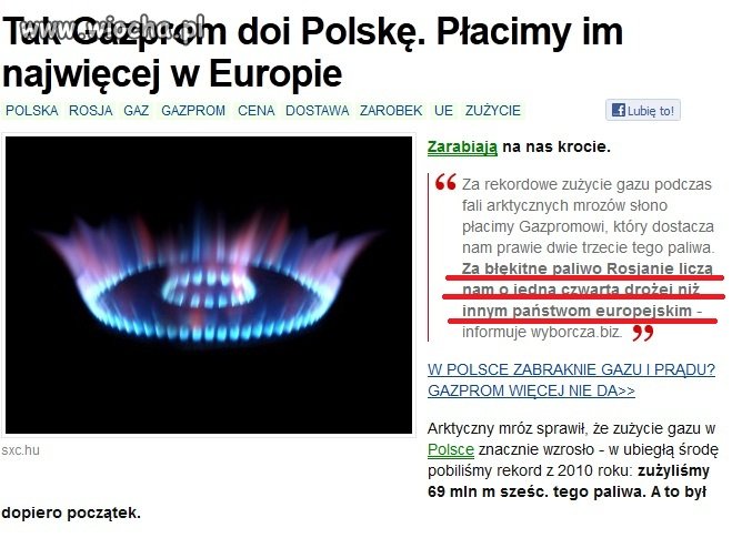 Gazprom doi POLSKĘ 
