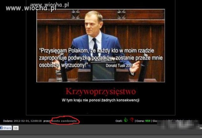 Tusk Krzywoprzysięstwo Konto Zamknięte