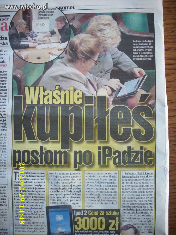 "Wlaśnie kupiłeś posłom po ipadzie"