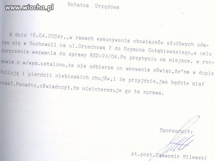 Notatka urzędowa