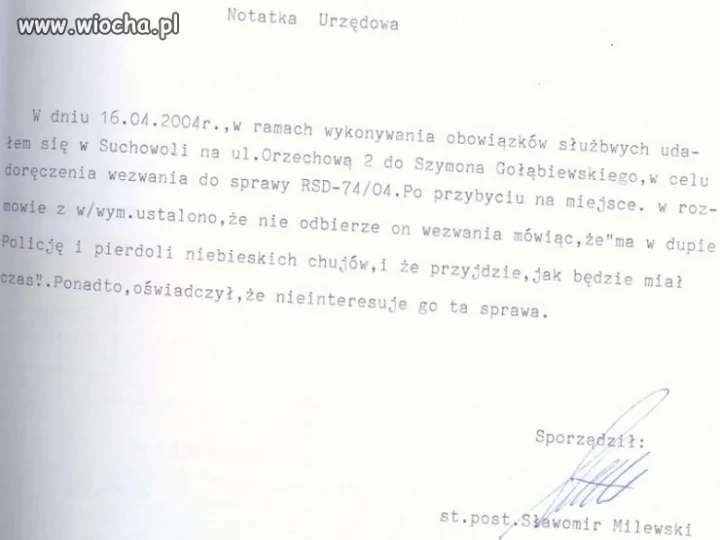 Notatka urzędowa