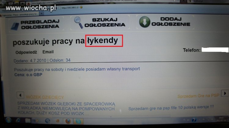 Ogłoszenie o pracę