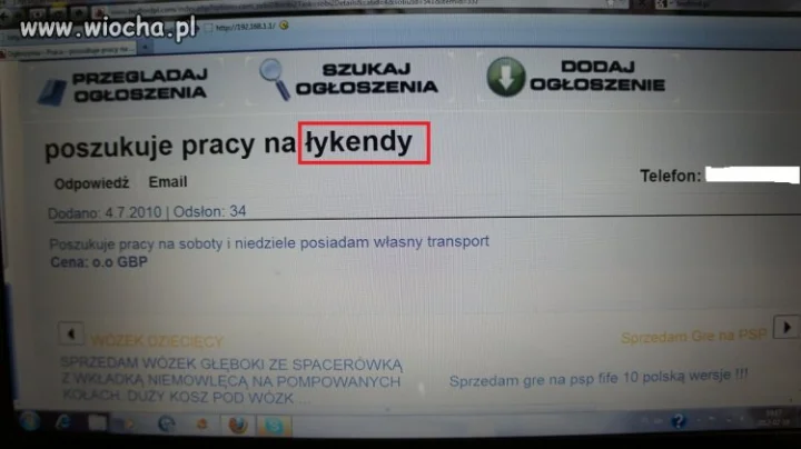 Ogłoszenie o pracę