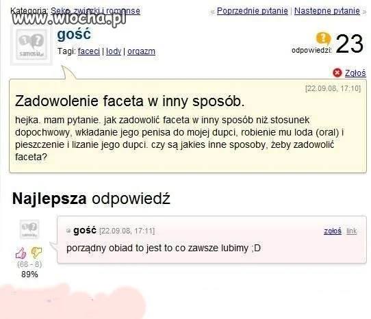 To co faceci, wolicie obiadek od sexu