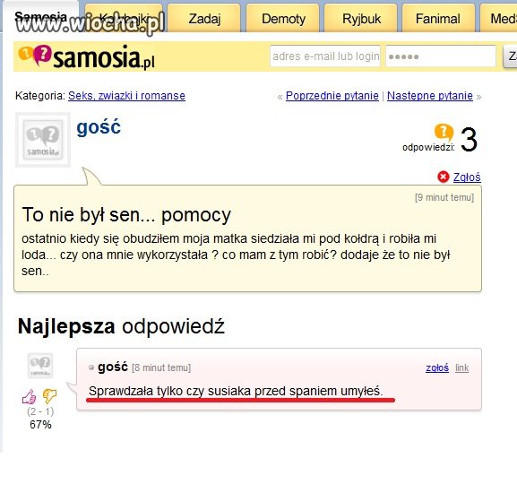 Mama dbająca o higienę syneczka...