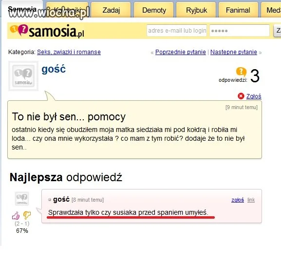 Mama dbająca o higienę syneczka...