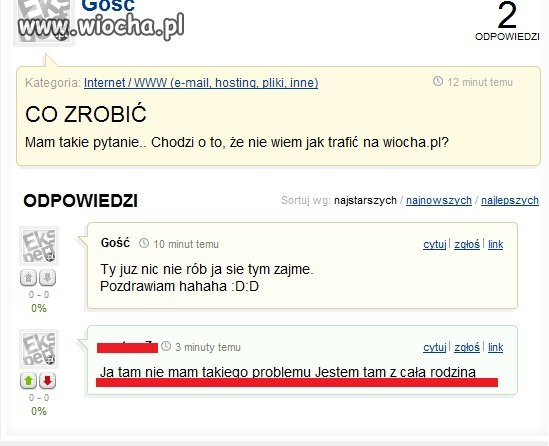 Nieoczekiwany problem?