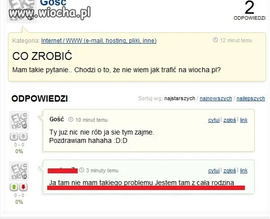 Nieoczekiwany problem?