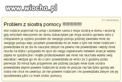 Problem z siostrą...