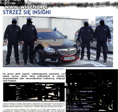 Nowy nieoznakowany radiowóz o rejestracji...