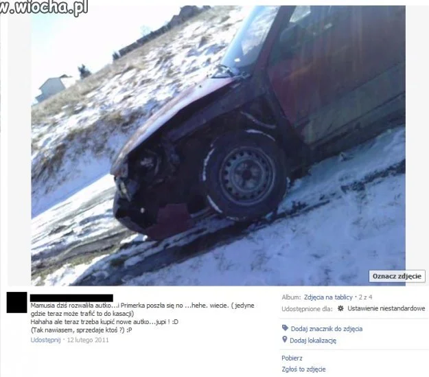 Mamusia rozwaliła samochód...