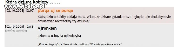 Którą dziurą kobiety...
