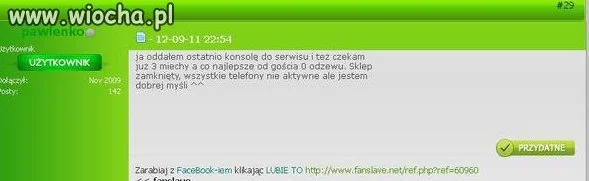 Ja oddałem konsole do servisu 