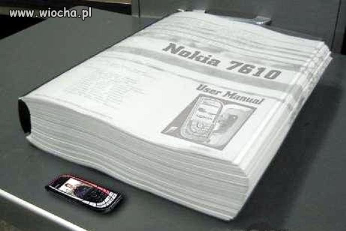 "krótka" instrukcja obsługi telefonu Nokia 7610