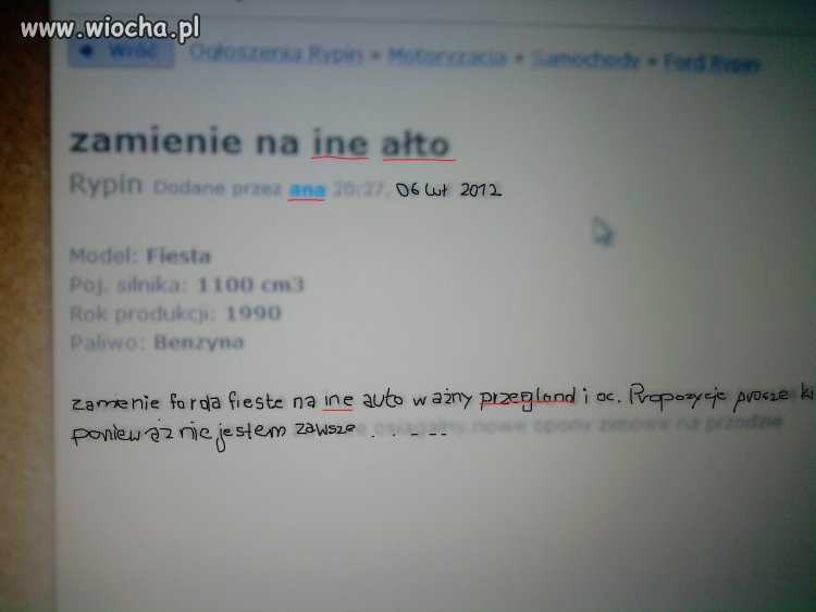Zamienie  na ine ałto