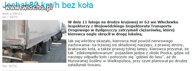 Bez koła planował załadunek towaru 
