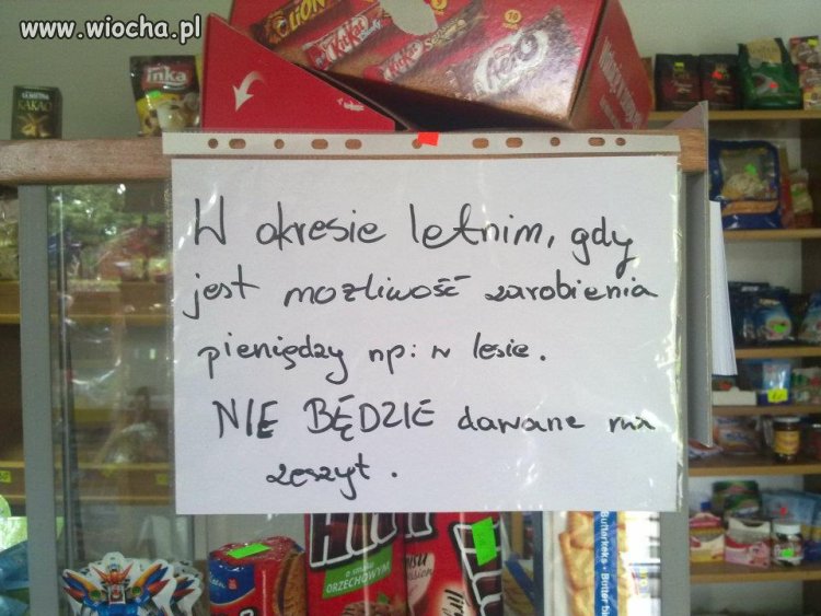 No i nie ma dawania na zeszyt 
