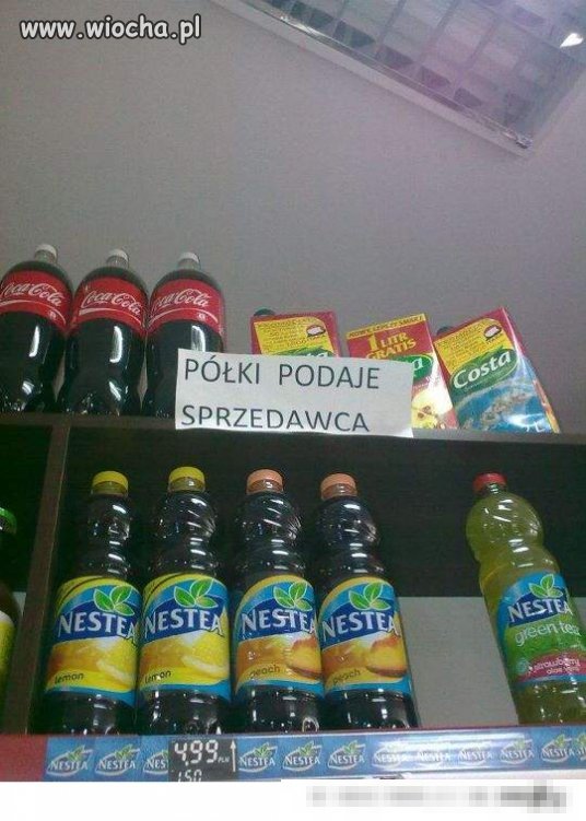 Półki podaje sprzedawca