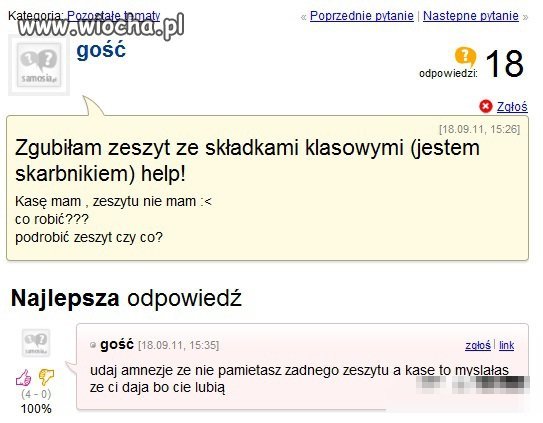 Zgubiłam zeszyt!! 