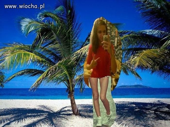 Na plaży wśród palm
