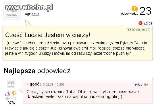 "Jest w ciąrzy"