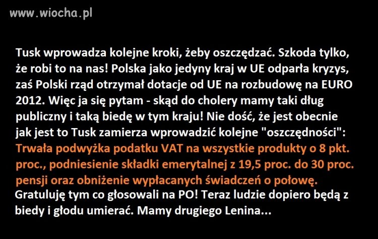 Gratuluje Tym co głosowali na PO!!!