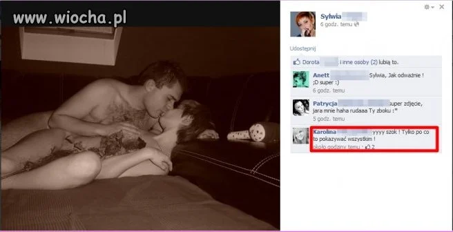 Gra wstępna, ale po co to wrzucać na FaceBook.