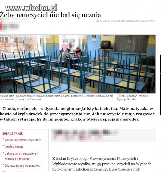 Żeby nauczyciel nie bał się ucznia