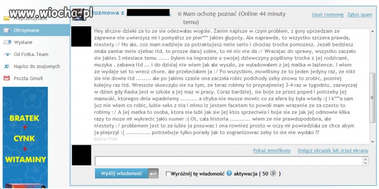Zdradza dziewczynę z jej matką