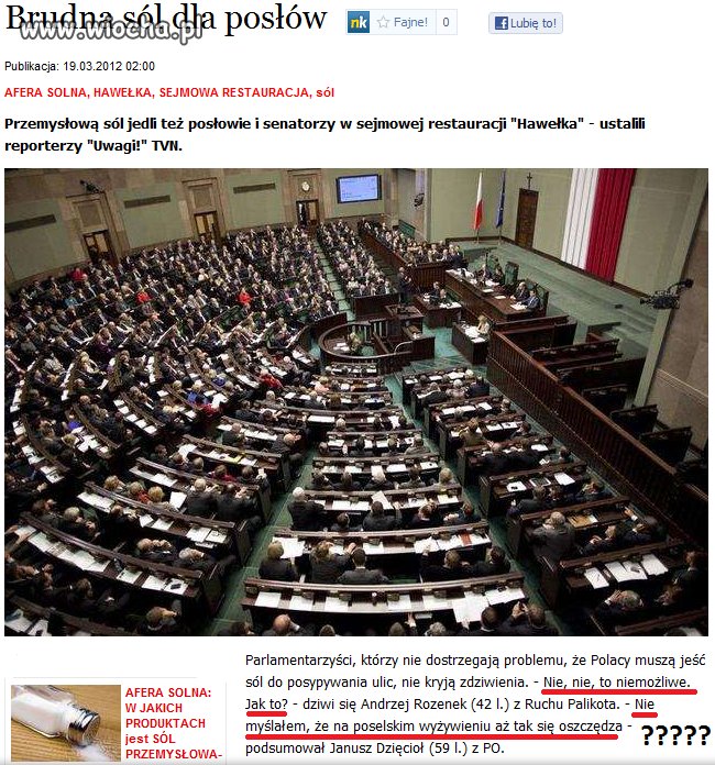 Czyżby zupka posła Dzięcioła