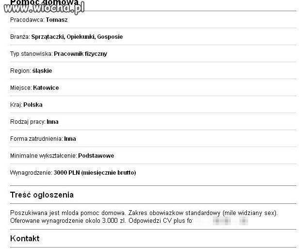 Ogłoszenie na pomoc domową i coś więcej.