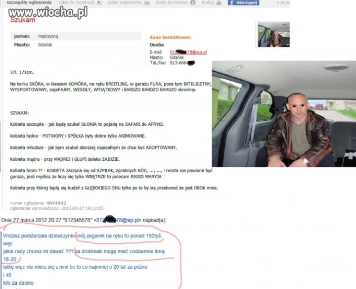 Przystojniak z zegarkiem za 150.000 zł szuka 