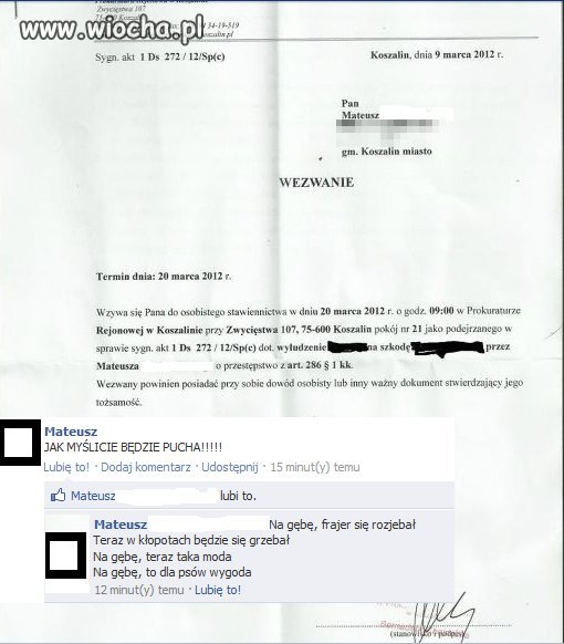 Nie ma to jak chwalenie się na FB.