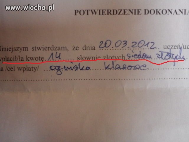 I to pisał nauczyciel 