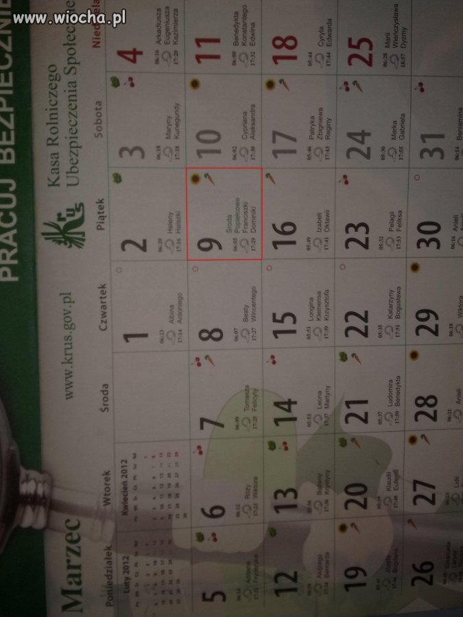 Środa Popielcowa w marcu a w dodatku w piątek.