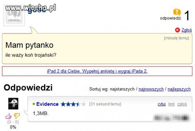 I doczekał się odpowiedzi...