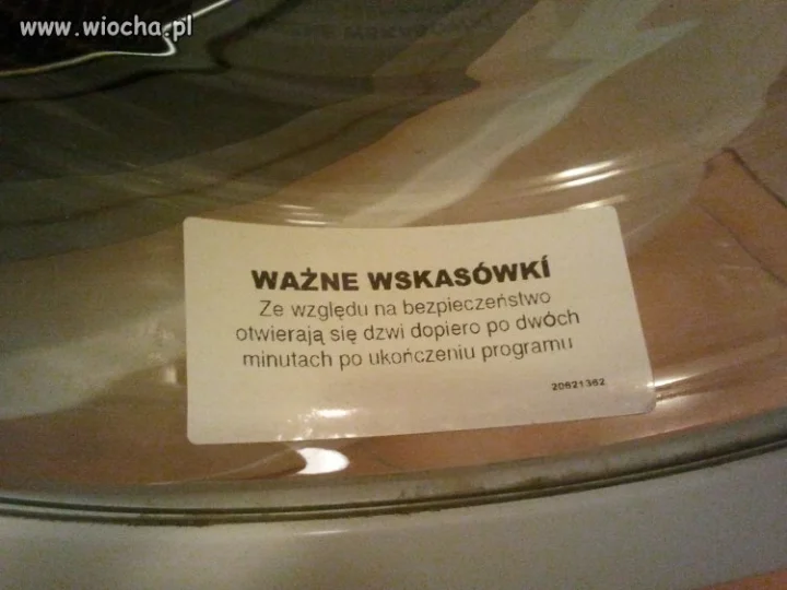 Wiocha z pralki...