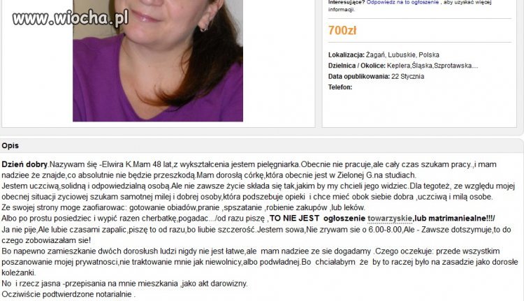 Ogłoszenie na necie