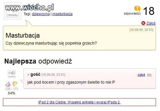 Na głupie pytania...