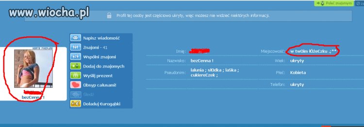 Na zdjęciu profilowym ze stanikiem?