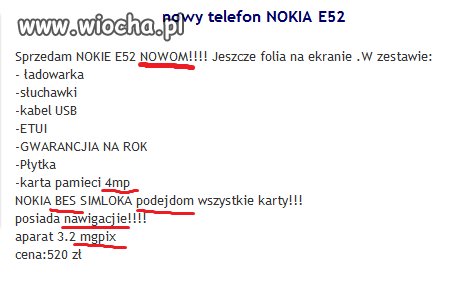 Sprzedam ''nowom'' Nokie...
