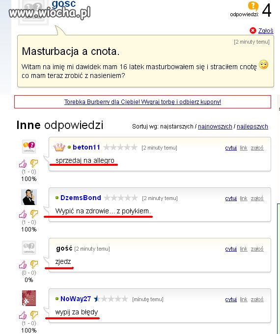 Wiocha, dziwne pytanie
