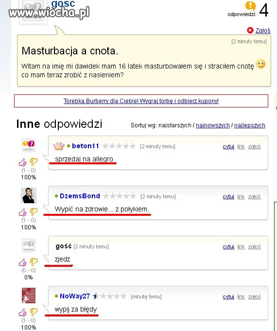 Wiocha, dziwne pytanie