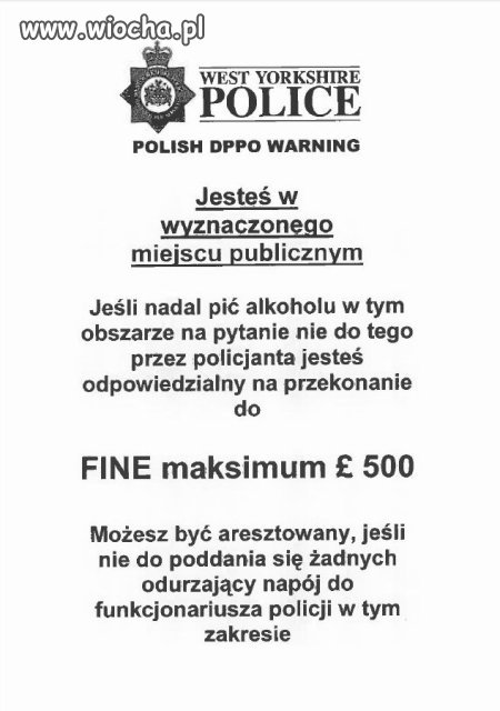 UK Policyjne ogloszenie