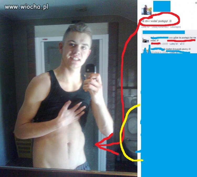 Typ myśli że zrobi brzuch w 16 dni...