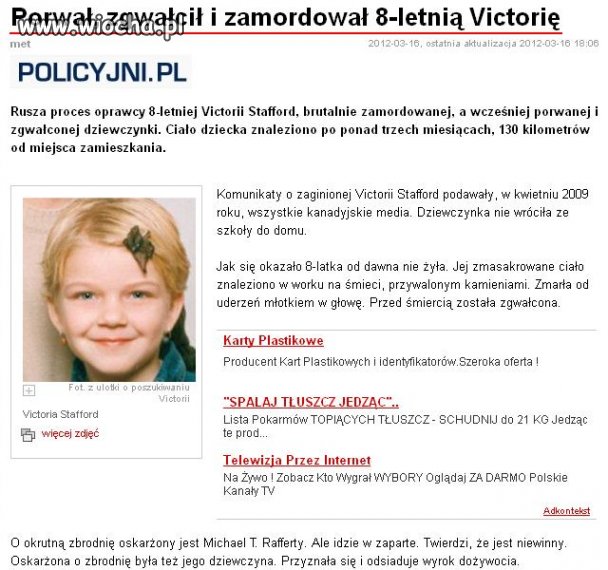 Porwał, zgwałcił i zamordował ośmiolatkę. 