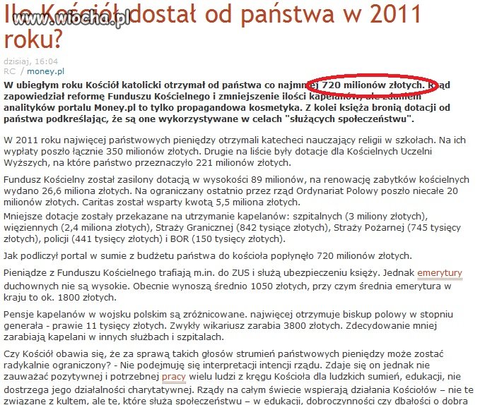 Czy państwo finansuje KK???...