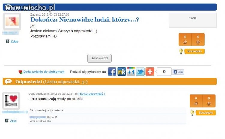 Nie nawidzę ludzi którzy...?